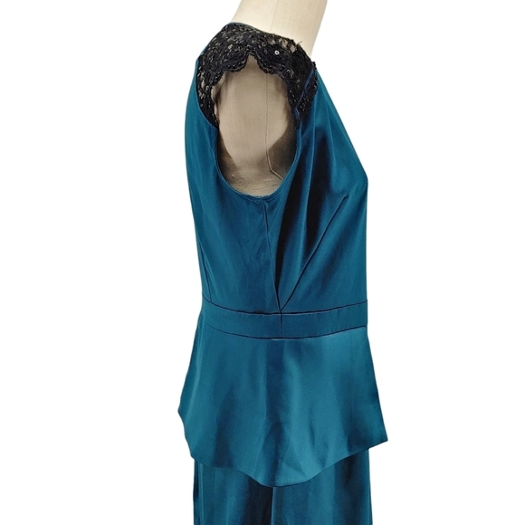 J. Taylor Women's Size 12 Jade Green Peplum Dress - Picture 3 of 9
